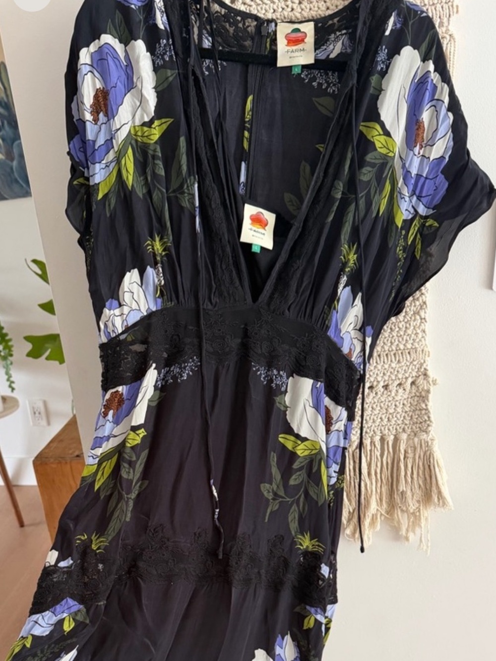 FARM Rio Soft Garden Floral Lace Maxi Slip Dress - Picture 13 of 13